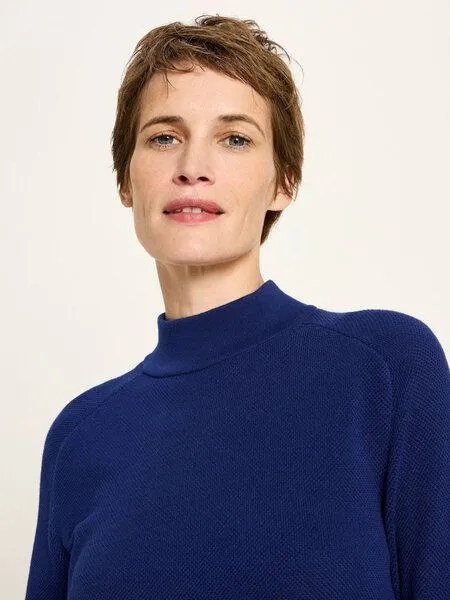 LANIUS LANIUS Rollkragenpullover aus Bio-Baumwolle, Purple blue, – Produktbild 3 von 4