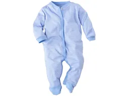 HANS NATUR Baby Schlafanzug Bio-Baumwolle hellblau-weiß gestreift Gr. 86/92 – Produktbild 1 von 1