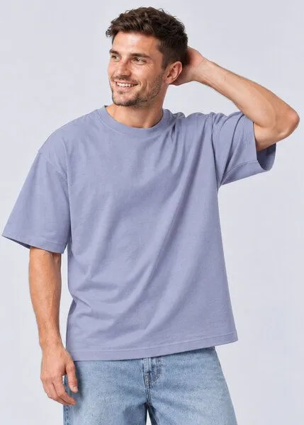 COREBASE COREBASE Oversized TShirt - Heavyweight - 300 g/m², Blue granite (blau), – Produktbild 6 von 8