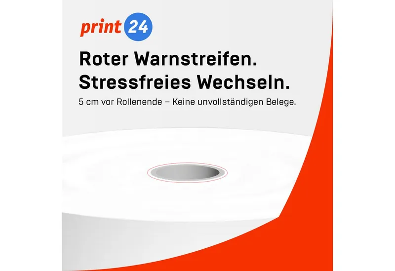 print24 Endlospapier Thermorollen, 80 x 80 x 12mm, 90m, PEFC, Für EPSON, IBM, u.v.m., PEFC-Zertifikat (GFA-PEFC-COC-500582) – Produktbild 5 von 5