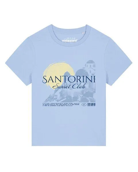 watapparel watapparel T-Shirt Frauen Santorini Sunset Club, Blue soul, – Produktbild 1 von 2