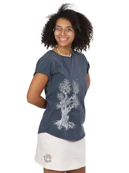 Life-Tree Life-Tree Sweat Rock aus Biobaumwolle mit Logo Motiv Olive Damen in Bambus – Produktbild 1 von 1