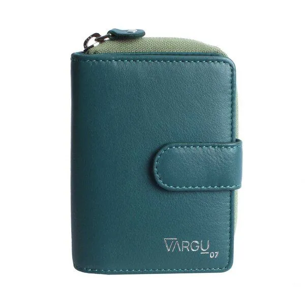 Vargu Vargu Echtleder Geldbörse VINEM 1-A, Teal green - sage green, – Produktbild 2 von 4