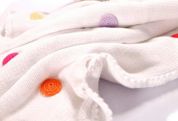 Pebble Pebble Baby Decke, Weiss mit punkten, – Produktbild 2 von 4