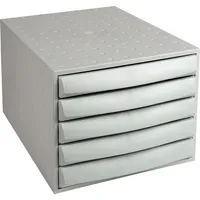 Exacompta Exacompta Schubladenbox The Box "Office", DIN A4+, 5 Schubladen geschlossen, lichtgrau – Produktbild 2 von 2