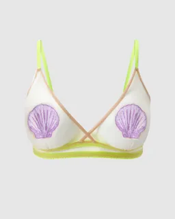 Understatement Understatement Damen vegan Bralette Triangle Mesh - Beige/Lila – Produktbild 1 von 1