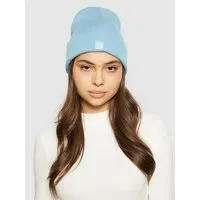 KnowledgeCotton Apparel KnowledgeCotton Apparel Mütze - Rib Beanie - aus Bio-Baumwolle mit Logo Patch, Blau (glacier lake), – Produktbild 1 von 1