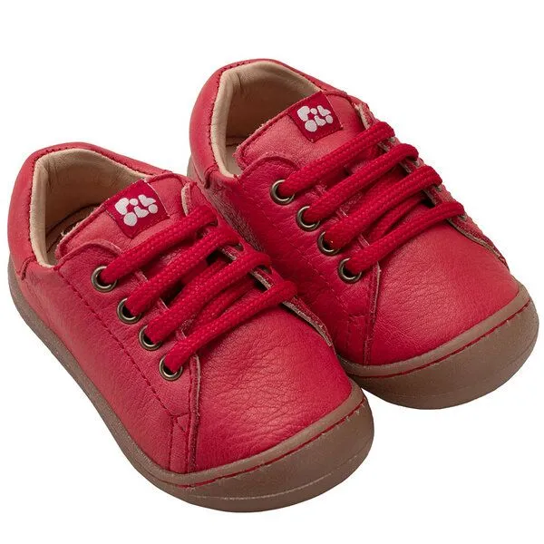 Pololo Pololo Lauflern-Sneaker aus pflanzlich gegerbtem Leder, Größen 20-27, Rot, – Produktbild 1 von 4
