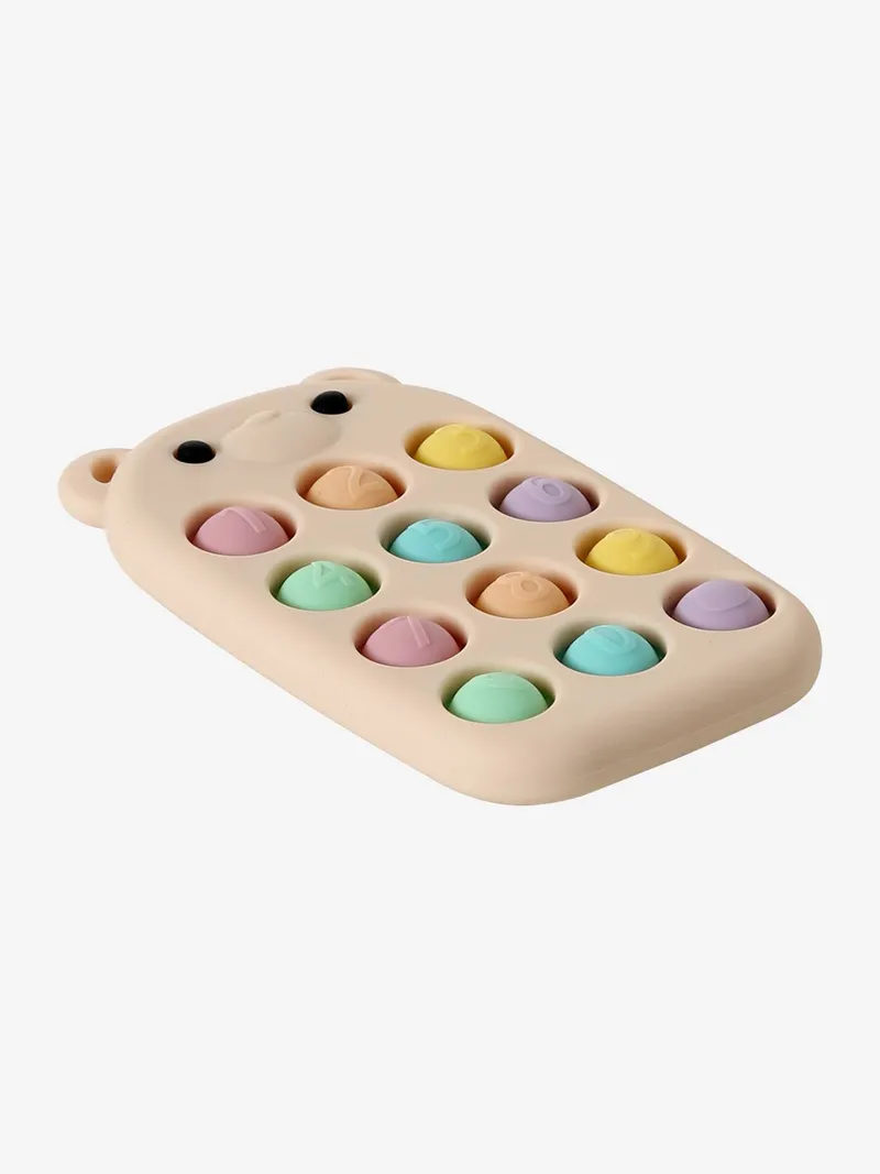 Vertbaudet Baby Greifspielzeug Pop-it in Bär-Form, Mehrfarbig, – Produktbild 2 von 3