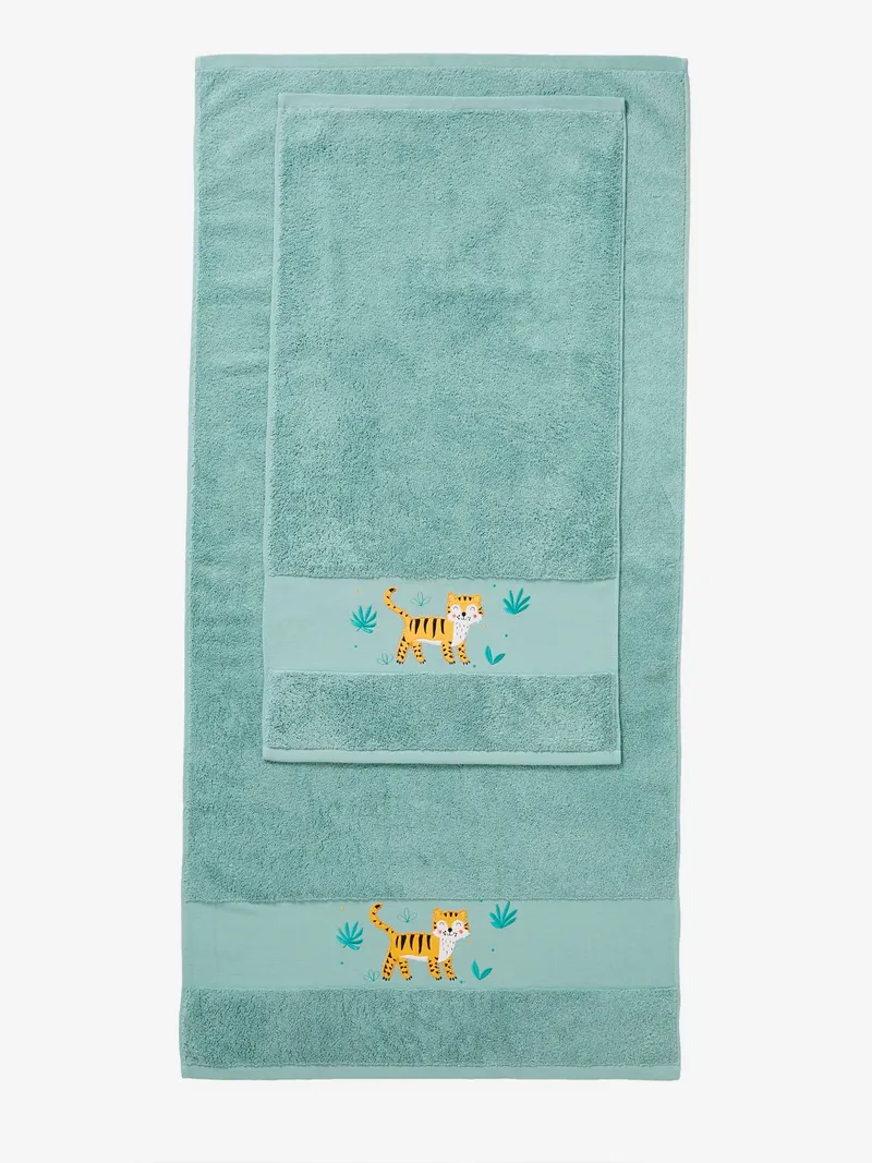 Vertbaudet Kinder Handtuch TIGER, Grün, – Produktbild 3 von 3