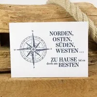 Bow & Hummingbird Bow & Hummingbird Postkarte "Zu Hause ..." – Produktbild 1 von 1