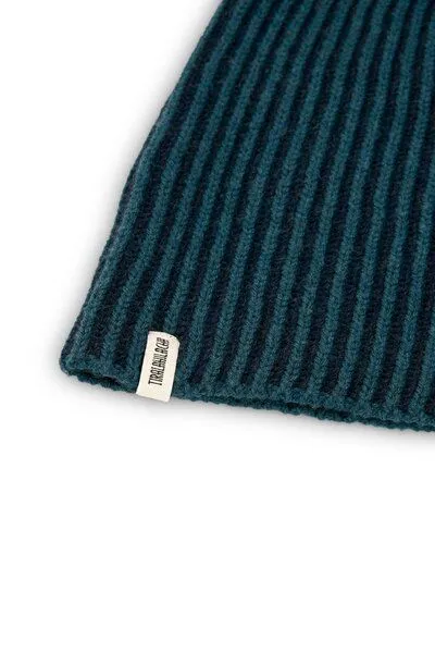 TIRALAHILACHA TIRALAHILACHA Tao chunky wool beanie in two-tone Women, Blau, – Produktbild 3 von 3