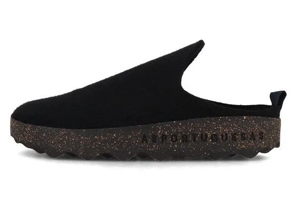 ASPORTUGUESAS ASPORTUGUESAS Come Filzpantoffeln mit Kork-Latex Sohle, Schwarz, – Produktbild 3 von 3