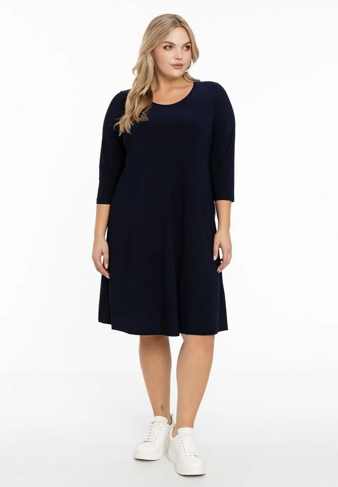 YOEK A-Linien-Kleid Damen Kleid Große Größen Bio-Baumwolle, Blau, – Produktbild 2 von 3