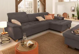 Home affaire Ecksofa Lyla fester Sitzkomfort, bequeme Armlehnen, Breite 279cm, L-Form, mit Recamiere, wahlweise mit Rückenfunktion und zusätzlich mit Bett – Produktbild 1 von 1