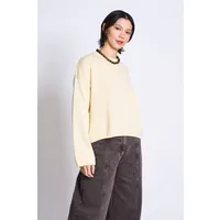 JAN N JUNE JAN 'N JUNE Damen vegan Pullover Mit Rundhalsausschnitt Hoy Hellgelb – Produktbild 1 von 1