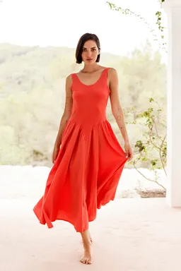 RAVENS VIEW IBIZA RAVENS VIEW IBIZA Damen vegan Kleid Look Radiant Red – Produktbild 1 von 1