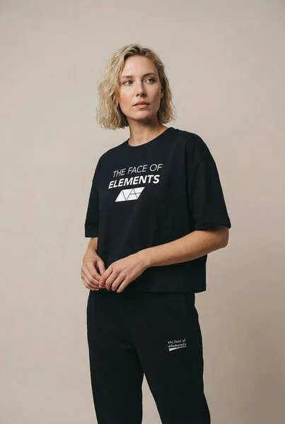 THE FACE OF ELEMENTS THE FACE OF ELEMENTS Statement - Relaxed Fit Sweatpant aus 100% Bio-Baumwolle, Black (schwarz), – Produktbild 4 von 4