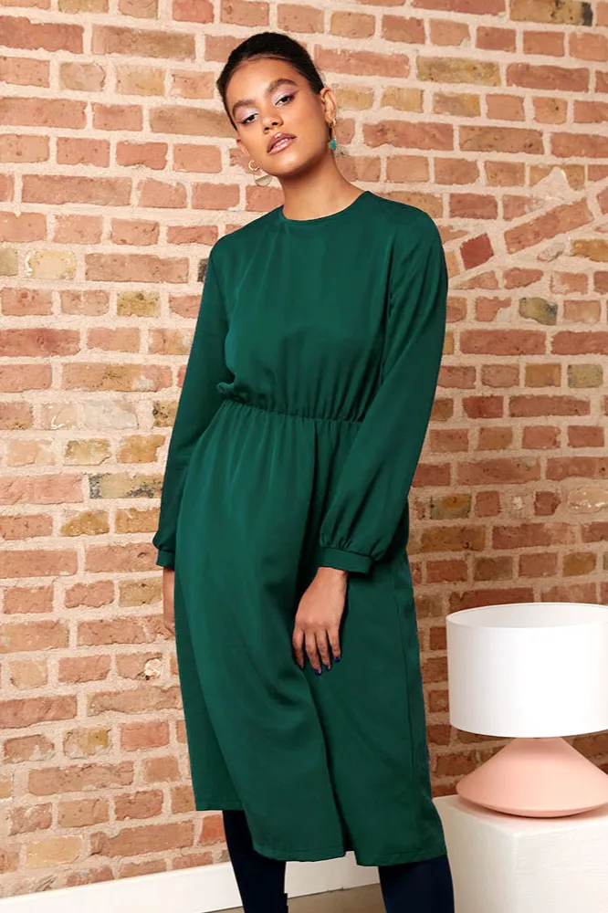 WiDDA Widda Damen vegan Kleid Garbo Waldgrün, Dunkelgrün, – Produktbild 2 von 2