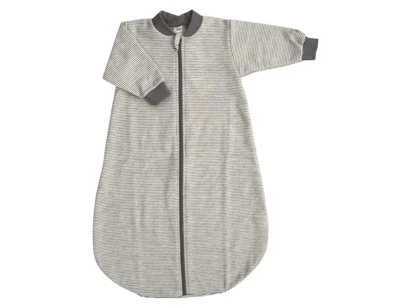 Lilano Lilano Baby und Kinder Schlafsack mit langem Arm Wolle Seide grau-natur Gr.62/68, Grau, – Produktbild 1 von 1