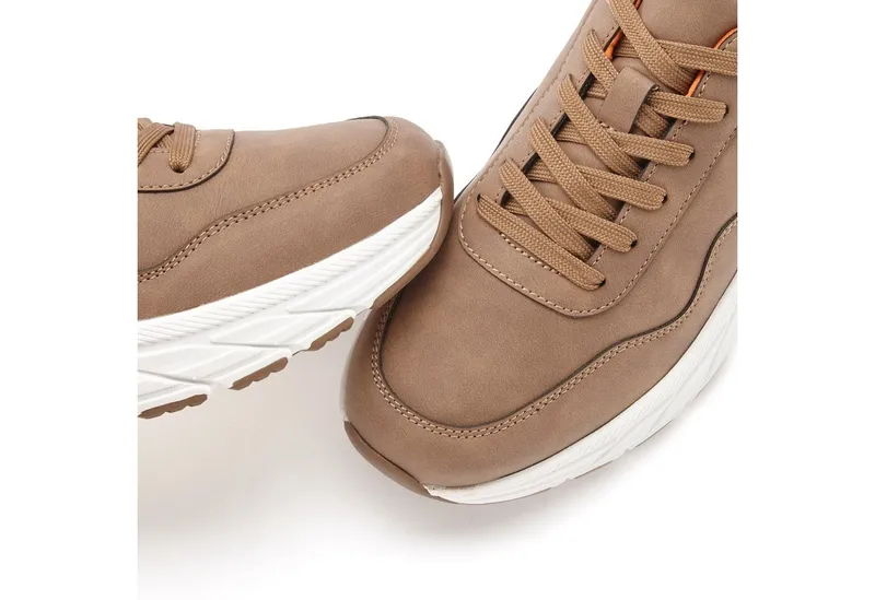 John Devin John Devin Schnürschuh, Freizeitschuh, Schnürhalbschuh, Halbschuh, Turnschuh Sneaker mit kontrastfarbenem Innenfutter Unisex VEGAN, Braun, – Produktbild 3 von 4