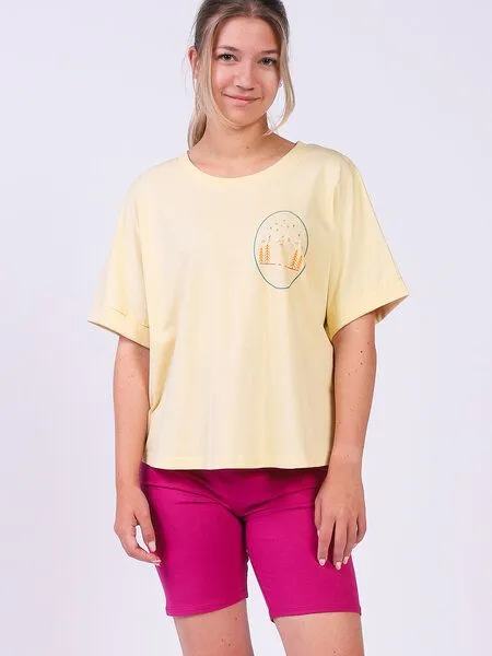 watapparel watapparel Oversize T-Shirt Frauen Never stop exploring, Butter, – Produktbild 4 von 4