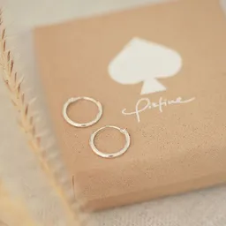 pikfine pikfine Minimalistische Creolen "Franka" 5 Größen // silber – Produktbild 1 von 1