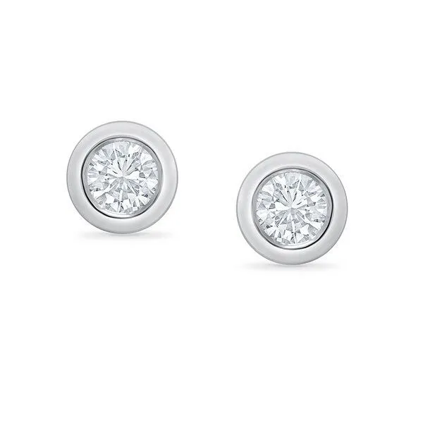 Eppi Eppi Bezelohrstecker aus Gold mit 0.5ct synthetischen Diamanten Viorica, Weiss, – Produktbild 1 von 4