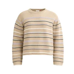 People Wear Organic People Wear Organic Grobstrick Pullover, beige mélange geringelt, Bio-Baumwolle – Produktbild 1 von 1