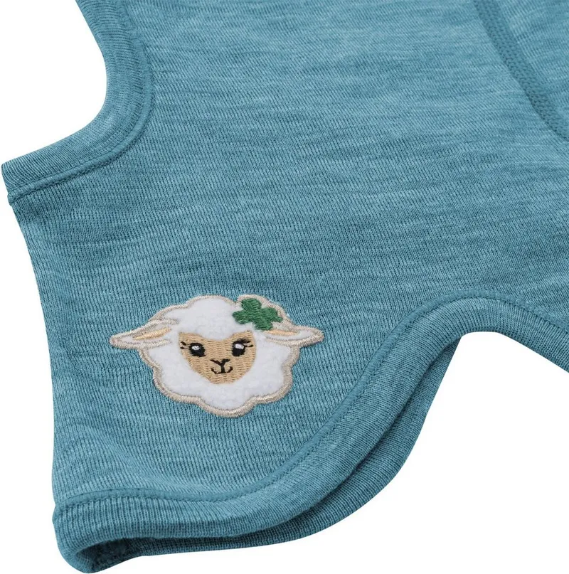 normani Ohrenmütze Baby Merino Sturmhaube Masterton, Beige|blau, – Produktbild 1 von 4