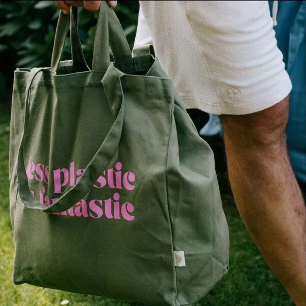 OMOM OMOM Stofftasche Shopper aus Bio-Baumwolle, Grün, – Produktbild 3 von 3