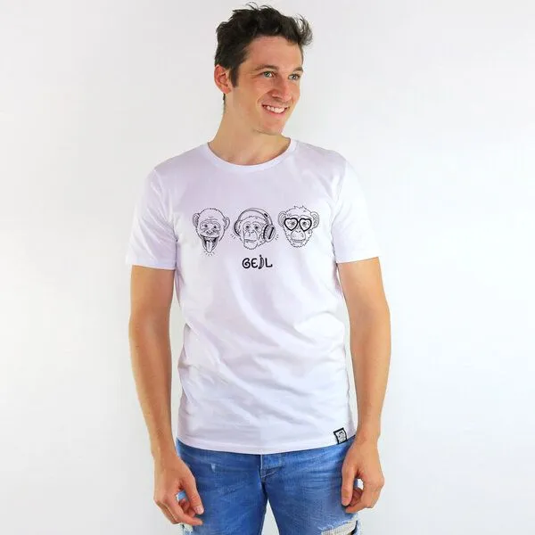 Gary Mash GARY MASH T-Shirt Affengeil, Weiß, – Produktbild 3 von 4