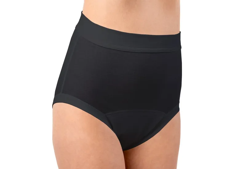 HERMKO Inkontinenzslip 1265 Inkontinenz Slip Bio-Baumwolle Weichbund Auslaufschutz bequem, Schwarz, – Produktbild 1 von 2