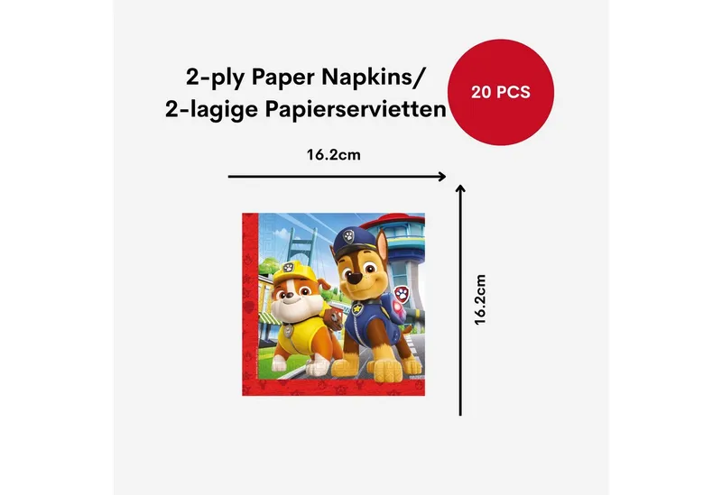 Procos Einweggeschirr-Set Paw Patrol Partygeschirr Set 52-tlg Kindergeburtstag Rescue Heroes, 16 Personen, Bunt, – Produktbild 5 von 5