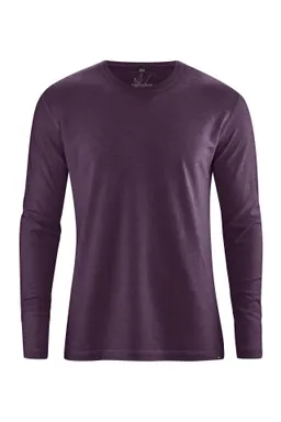 HempAge Hempage Herren vegan Langarmshirt Basic Auberginefarben – Produktbild 1 von 1