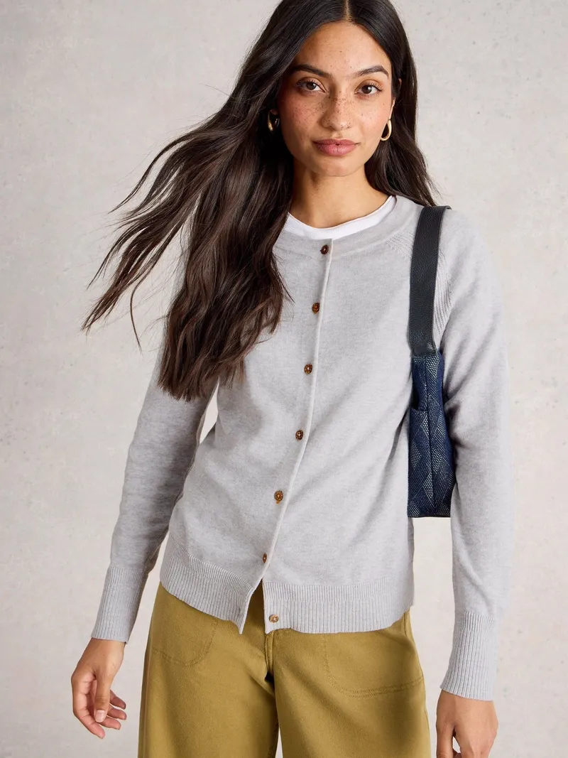 White Stuff Lulu Strickjacke - 48, Graumeliert, – Produktbild 3 von 4