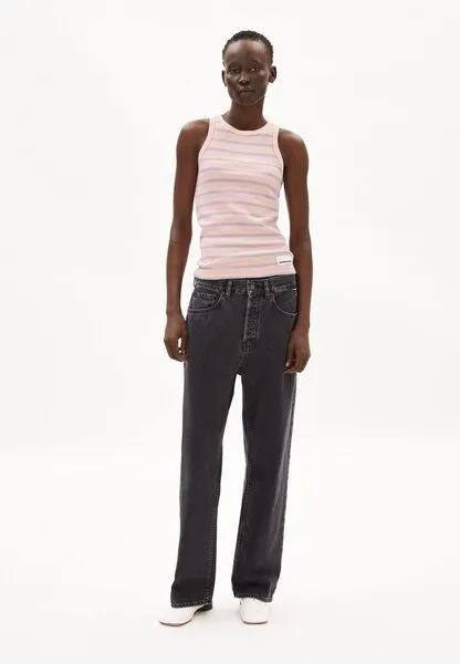 ARMEDANGELS ARMEDANGELS KANITAA STRIPES Damen Ripp-Top aus Bio-Baumwoll Mix, Rosalilly-misty morning, – Produktbild 4 von 4