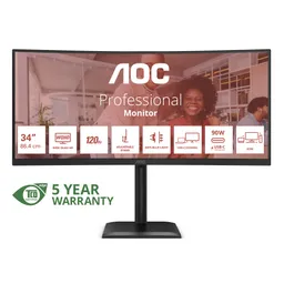 AOC AOC CU34E4CV - LED-Monitor - gebogen - USB - 86.36 cm (34") – Produktbild 1 von 1