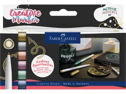 Faber-Castell Faber-Castell Permanent-Marker "Metallics", 6er-Set - neues Design – Produktbild 1 von 1