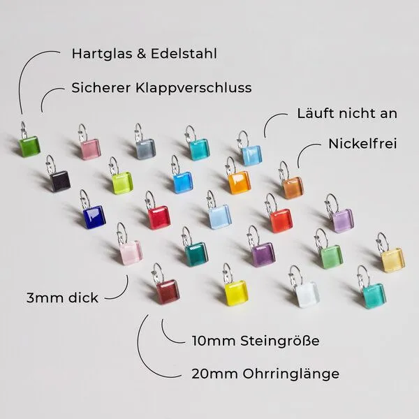 ALEXASCHA ALEXASCHA Geometrische Ohrringe hängend aus Glas | PUREFORM, Amethystlila, – Produktbild 5 von 5