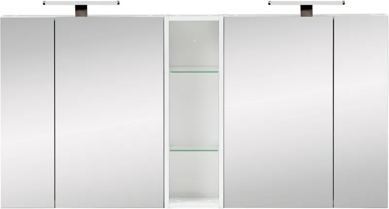 Schildmeyer Spiegelschrank Duo, Doppelter Spiegelschrank, Made in Germany, B: 141,6 cm (1-St) Solide Verarbeitung - Dieses Produkt ist in Deutschland gefertigt, Weiß, – Produktbild 3 von 5