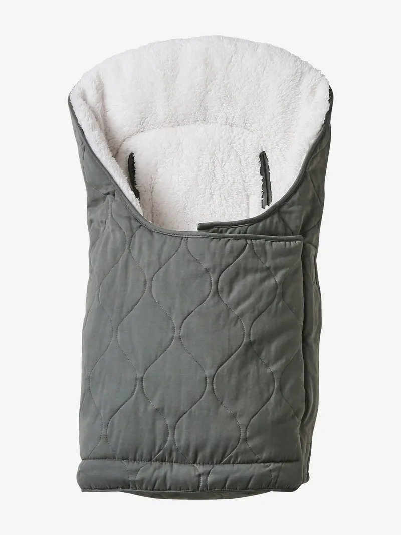 Vertbaudet Baby Ausfahrsack mit Futter aus Teddyfleece, Schiefergrau, – Produktbild 2 von 4