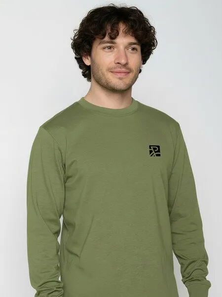 GreenBomb GREENBOMB Bike Square Crisp - Sportliches Longsleeve / hochwertiger Print / GOTS / Fair & Vegan, Grün (dark seed), – Produktbild 2 von 4