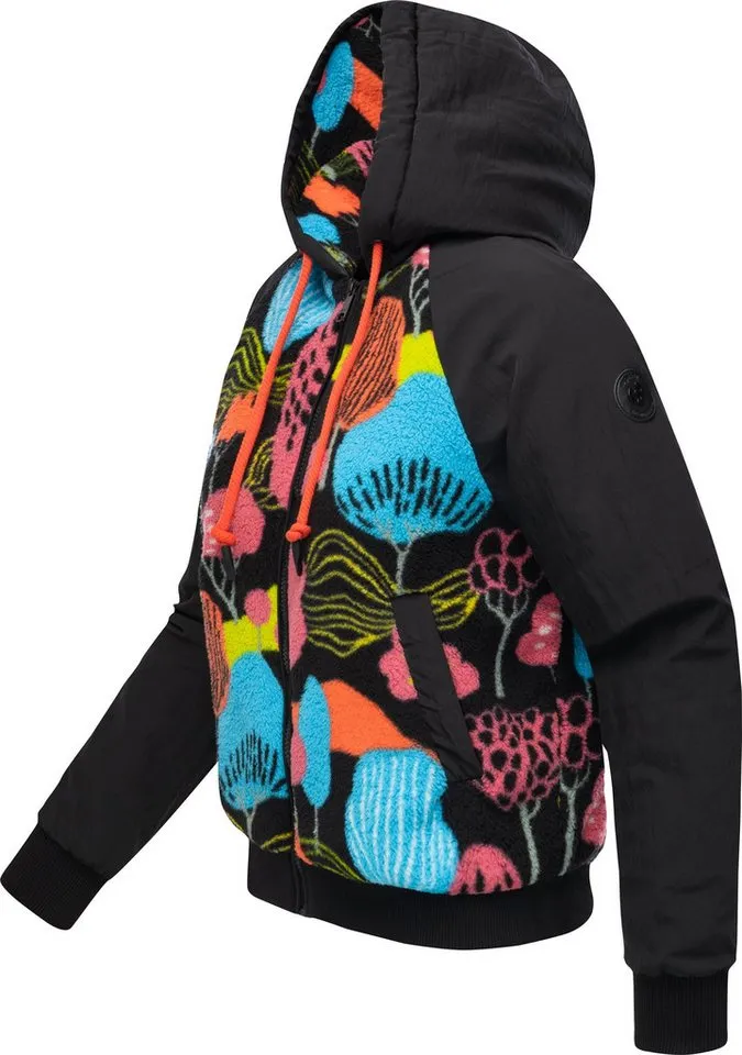 ragwear ragwear Plüschjacke Talianita Print YOUMODO Leicht gefütterte Teddyjacke mit Kapuze, Bunt, – Produktbild 3 von 4