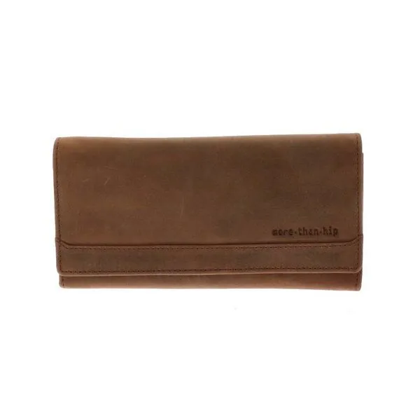 MoreThanHip MoreThanHip Damen RFID Portemonnaie Ökoleder - Derby, Mattbraun, – Produktbild 4 von 4