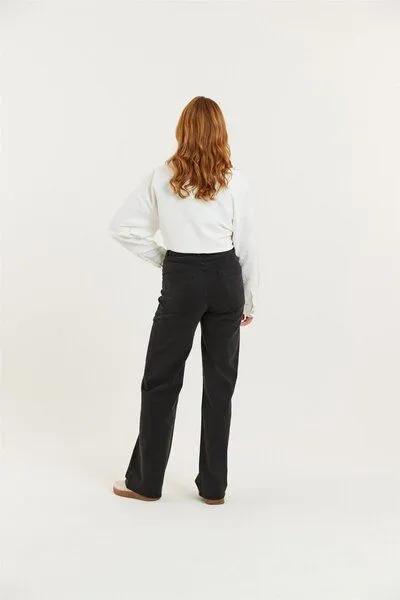 Flax and Loom Flax and Loom Tencel-Baumwoll Jeans Straight Fit Modell: Dinah, Schwarz, – Produktbild 4 von 4