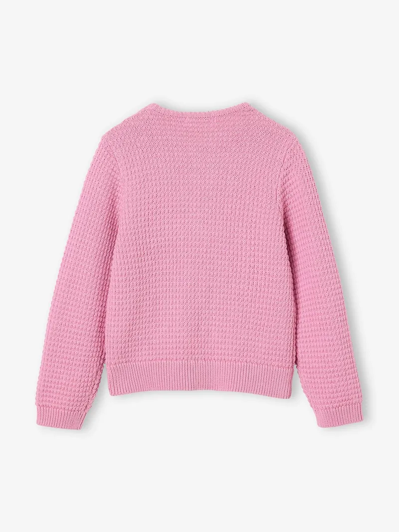 Vertbaudet Strickjacke mit Taschen Mädchen, Lila, – Produktbild 3 von 4