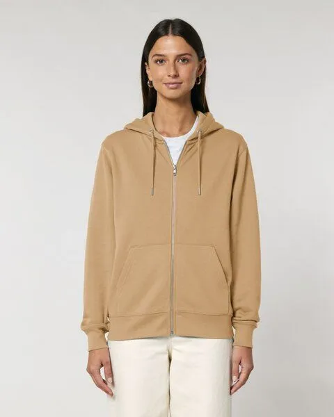 Gary Mash GARY MASH Zipjacke mit Kapuze, Unisex aus Biobaumwolle, Latte (braun), – Produktbild 4 von 4