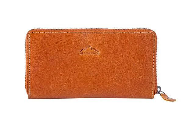 Alpenleder Alpenleder Geldbeutel EDELWEISS, Cognac, – Produktbild 1 von 3