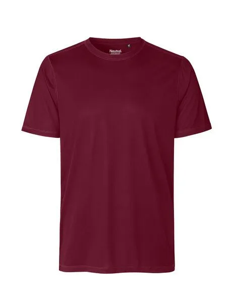 Neutral Neutral® Unisex T-Shirt Sportshirt Laufshirt Bodyfit Körpernah Schnell trocknend von Neutral RPet Recycling Polyester, Bordeaux, – Produktbild 2 von 3
